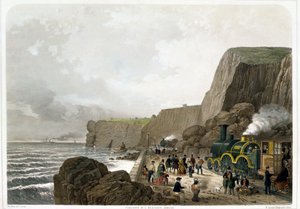 South Devon Railway: Jordskred nær Parson and Clerk Rock, 29. december 1852 af English School